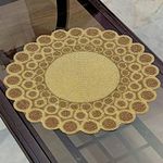 SS Creations Decorative Handmade Beaded Round Placemat/Runner Perfect for Table Dia 14 (35x35 cm-Golden)