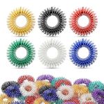 Finger Massage Rings, 30 Pcs Acupressure Ring, Spiky Sensory Finger Rings for Teens, Adults Silent Stress Reducer and Massager (6 Color)