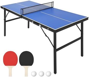 GarveeLife Portable Ping Pong Table, Indoor/Outdoor Ping Pong Table for Adults/Teens, Table Tennis Table with 2 Table Tennis Paddles and 3 Balls, 5 Minute Assembly, 60 x 26 x 27.5 Inch