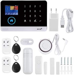 Kit di sistema di allarme intelligente, allarme video intelligente senza fili 433 MHz GSM + GPRS + WIFI con host di allarme sensore PIR clacson di allarme telecomando per Android/iOS (EU)