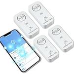 WiFi Water Leak Detector ( 2.4 G WiFi ) for Home, 90 dB Water Sensor Alarm and App Alerts, Wireless Leakage Detector Alarm for Pipes, Bedroom, Kitchen, Bathroom, Basement (4 Pieces)