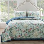 Greenland Home Pavona Velvet Garden Quilt Set, 3-Piece Full/Queen, Jade