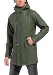 UNIQUEBELLA Men's Rain Jacket with Hood Ligtweight Long Raincoat Outdoor Waterproof Jackets with Zipper