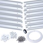 Muzata 33Ft/10M Silver LED Channel with Spotless Continuous Milky White Frosted Diffuser Cover 16mm Super Wide Aluminum Track for Strip Philips Hue Plus U103 WW LR1 25Pack 1.3FT/40cm per Segment