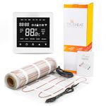 TrueHeat Electric Underfloor Heating Mat Kit for Tile or Stone Floors 200W/m2-12m2 with White WiFi Thermostat