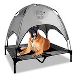 Floppy Dawg Just Chillin' Elevated Dog Bed. Cool Cot with Removable Canopy Shade. Indoor or Outdoor Pet Use. Lightweight and Portable. Chill in Style on Raised Breathable Mesh Fabric.