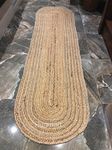 Eco friendly OVAL BRAIDED NATURAL JUTE GOLD Handmade 100% Natural Jute Fair Trade Reversible Machine Washable flat weave Dhurrie Rugs Mats & Hall Runner XS - XL Large (Small 60x120cm - (2'x4'))