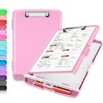 Sooez Clipboard with Storage, High Capacity Nursing Clipboards with Pen Holder, Heavy Duty Plastic Storage Clipboard with Low Profile Clip, Teacher Must Haves, School Office Supplies, A4 Letter Size