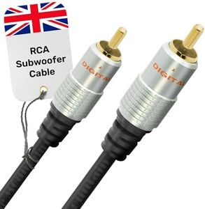 CableMountain Single RCA Coaxial Cable - Gold Plated Male-to-Male Phono to Phono Cable | SPDIF/Digital Audio Lead for Amplifier, Television, Xbox, Play Station and HiFi Systems | 5 Meter