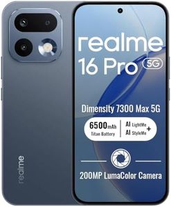 realme 16 Pro 5G Smartphone 8+512GB Grey,144Hz AMOLED Display,6500mAh Battery,80W SuperVOOC, 50+200MP Camera, MediaTek Dimensity 7300 Max 5G Chipset, IP69