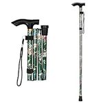 supregear Walking Sticks for Women, Floral Folding Walking Stick for Ladies- Adjustable Lightweight Foldable Collapsible Walking Stick - Balancing Walking Aid, Green Floral