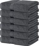 Utopia Towels Medium Cotton Towels, Gray, 24 x 48 Inches Towels for Pool, Spa, and Gym Lightweight and Highly Absorbent Quick Drying Towels, (Pack of 6)