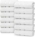 Utopia Towels - 12 Pack Viscose Luxury Wash Cloths Set (12 x 12 Inches) Cotton Ring Spun, Highly Absorbent and Soft Feel Essential Washcloths for Bathroom, Face Towel, Gym and Spa (White)