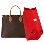 Doxo Bag Organizer, Tote Diaper Bag Organizer Insert, Purse Insert Shaper, Bag in Bag with YYK Zipper Inner Pocket for LV ONTHEGO & Dor Book Tote (Red-With Cover, XL-ONTHEGO GM & BOOK TOTE)