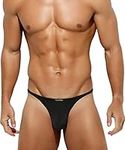 Casey Kevin Men's Sexy Low Rise G-Strings Thongs Tagless Bikini Underwear,Black-2111,L