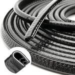 Car Door Edge Guards 32Ft (10M), U Shape Rubber Seal, Car Trim Door Protectors Edging Trim Guard Strip for Most Car, Metal, Glass and Boat, Grip Range 1.0mm to 2.5mm (Black)