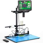 Andonstar AD409 Max HDMI Digital Microscope with Soldering Station, Endoscope, 10.1 inch LCD Screen, 300X USB Electronic Microscope Camera for Professional PCB Soldering, Supports Windows PC