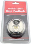 Disc Padlock ZCZQC 60mm Stainless Steel Discus Lock with Key for Sheds, Storage Unit, Garages, Fence and Outdoors, Silver Tone