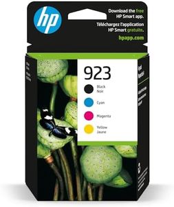 HP 923 Black, Cyan, Magenta, Yellow Ink Cartridges (4-Pack) | Works OfficeJet 8120 Series, OfficeJet Pro 8130 Series | Eligible for Instant Ink | 6C3Y6LN