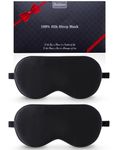 BeeVines Silk Sleep Mask for Men, 2 Pack 100% Natural Mulberry Silk Eye Mask with Adjustable Strap, Sleeping Aid Blindfold for Nap, Soft Eye Sleep Shade Cover, 100% Blocks Light Reduces Puffy Eyes Gift for Christmas (Black)