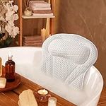 LalaKoo Bath Pillows for Tub Neck and Back Support - 3D Bath Tub Pillow for Head and Neck Mesh Fabric Bath Neck Washable Pillows for Tub Ergonomic Bathtub Pillow with 6 Non-Slip Suction Cups Spa Gift