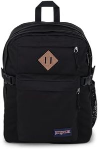 JanSport Main Campus Backpack - Travel, or Work Bag w 15-Inch Laptop Sleeve and Dual Water Bottle Pockets, Black