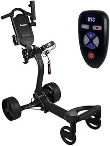 Axglo e3 Remote Electric Golf Push Cart, Compact 1-Motion Folding 4-Wheel Caddy with 36-Hole Lithium Battery, Dual Motors, 40° Anti-Tip Tech, Large Storage Compartment, Cup & Umbrella Holder, Black
