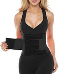 SHAPERX Women Waist Trainer Belt Waist Trimmer Belly Band Body Shaper Sports Girdles Workout Belt, (SZ8002-Black,Medium)