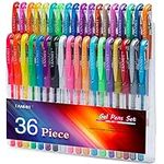 TANMIT Gel Pens, 36 Colors Gel Pens Set for Adult Coloring Books, Colored Gel Marker with 40% More Ink, Great for Kids Adult Doodling Scrapbooking Drawing