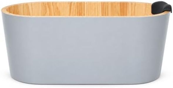 Free-Standing Japanese-Style New Zealand Imported Pine Bathtub, Bath Barrel, Home Hotel, Homestay, Double Adult Round Bath, Spa Health (gray, 62.99" (160cm))