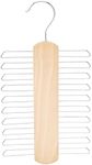 Amazon Basics 20 Bar Wooden Tie Hanger & Belt Rack, 2-Pack, 16 cm, Natural