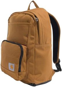 Carhartt 23L Single-Compartment Backpack, Durable Pack with Laptop Sleeve, Brown, One Size