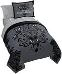 Jay Franco Disney Haunted Mansion Happy Haunts Damask 5 Piece Twin Bed Set - Includes Reversible Comforter & Sheet Set - Super Soft Fade Resistant Microfiber (Official Disney Product)