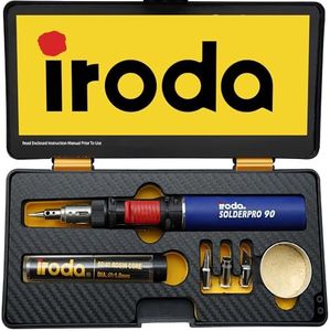 IRODA Cordless Butane Soldering Iron Kit – 3-in-1, 25-80W, Self-Igniting, Adjustable Flame (90K)