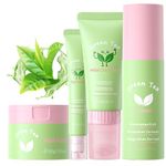 Green Tea Skincare Set For Teenagers Girls, 4PC Pamper Gifts For Women,Includes Serum, Clay Mask,Cleanser With Massage Brush, Eye Cream With Massage Roller Ball,Suitable For All Skin Types