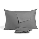 Toddler Travel Pillow case 14x20 Inch Dark Grey small Pillow case with Zipper Closer baby Pillowcase Set of 2 PC Travel Pillow case 500 Thread Count 100% Soft Egyptian Cotton Travel Pillow Cover