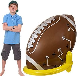 GiftExpress 40" Giant Jumbo Inflatable Football with Tee Set for Football Party, Gameday, and Football-Themed Party, Sport Party Decorations, Super Fun Football Games for Kids and Adults