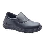 Blackrock Slip-On Safety Shoes, Mens Womens Steel Toe Cap Shoes, Chef Shoes, Nursing Shoes, Orthopedic Shoes, Non-Slip Work Shoes, Work Utility Footwear, Hygiene, Catering, Kitchen Anti-Slip - Size 8