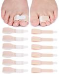 PGRODE 12 Pack Fabric Hammer Toe Corrector Toe Straightener, Reusable Broken Toe Protectors Buddy Taped Wraps, Toe Separators Splint for Crooked Toes, Bent Toes, Overlapping Toes