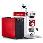OMTech 80W MOPA Fiber Laser Marking Machine with LightBurn & Rotary Axis, Galvo Laser Engraver with 7x7 & 4x4 Inch Work Areas for Color Marking, JPT Laser Etching Machine for Metal Jewelry Steel More