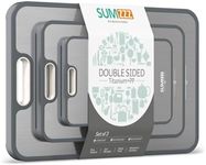 Titanium Cutting Board, Double Sided Food Grade Pure Titanium/PP, Cutting Board for Kitchen, Easy to Clean Large Size [18”*12.5”+15.5”*10.5”+12”*8.5”]