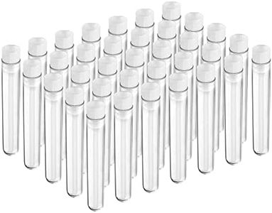 Joyclub 100pcs 12x100mm Clear Plastic Test Tubes with Caps for Scientific Experiments, Halloween, Christamas, Scientific Themed Kids Birthday Party Supplies, Decorate The House, Candy Storage