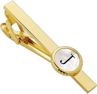 Tie Clips for Men Gold, TAIGRAMA Tie Clip 2.2 Inch Tie Bar and Tie Pin for Skinny Ties and Regular Ties, Initial Mens Tie Clip Tie Clasp Unique Personalized for Wedding Anniversary Business