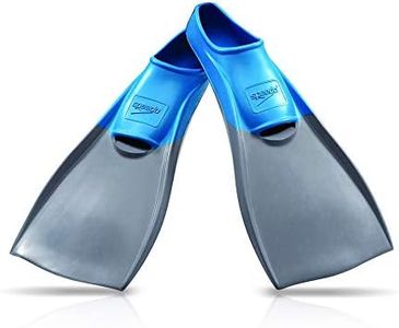 Speedo unisex Rubber Long Blade training swim fins, Blue/Grey, M - Men s Shoe size 7-8 Women Shoe 8.5-9.5 US