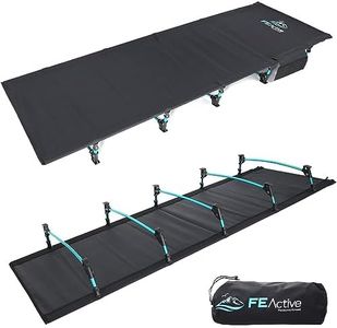 FE Active Folding Camping Cot - Lightweight, Compact & Portable Camping Bed, Comfortable Sleeping Cots for Adults & Kids - Camp Cot Fits Single Air Mattress Pad|Designed in California, USA