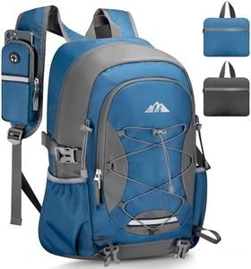 BOLONI 36L Ultraleicht Faltbarer Rucksack: Damen & Herren Leichter Wanderrucksack, Klein Verstaubarer & Wasserdichter Reiserucksack mit Nassfach für Wandern, Sport, Outdoor & Travel Blau