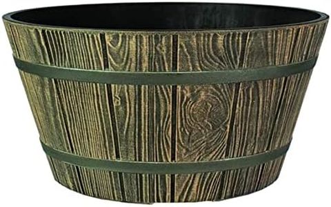 The HC Companies WBP16000P82 Whiskey Barrel Planter, Aged Oak