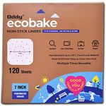 Oddy Uniwraps Ecobake Non-Stick Baking Paper for Steamer, Airfryer & More - Perforated, 7 Inch Square, 120 Pcs (White)