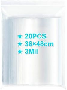 Large Resealable Ziplock Bags 36×48cm, 20PCS, 3 Mil Extra Thick Clear Plastic Grip Seal Bags with Lock Seal Zipper, Storage Pouches for Clothing T-Shirt Photo Freezer Packaging