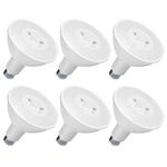 PAR38 LED Flood Light 5000K Daylight Dimmable 15W(100W Halogen Equivalent) E26 1600LM 40 Degree Spotlight Bulbs for Outdoor Indoor Ceiling Recessed Lighting 6-Pack